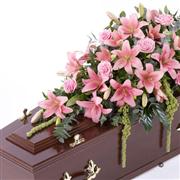Lily and Rose Casket Spray - Pink 4ft